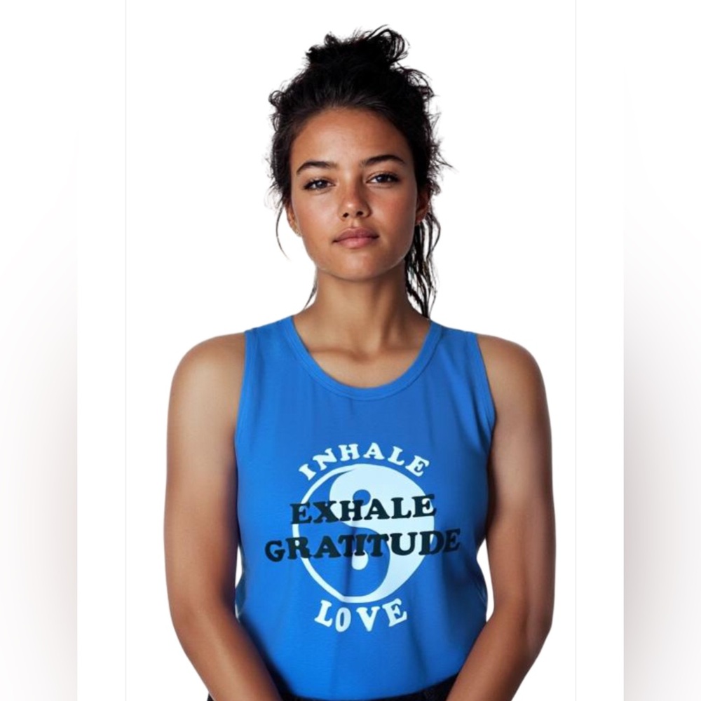 Spiritual Gangster inhale love exhale gratitude tank size small #7
